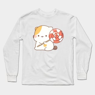 Muffin cat with lollipop candy Long Sleeve T-Shirt